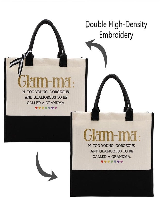 EDCTO Canvas Bag Gift for Grandma, Glam-ma Canvas Shopping Bag, Cotton Canvas Tote Bag, Grandma Definition Tote Bag, Mother's Day Gift for Grandma, Novelty Grandma Gift, Grandma Birthday Gift - Image 5